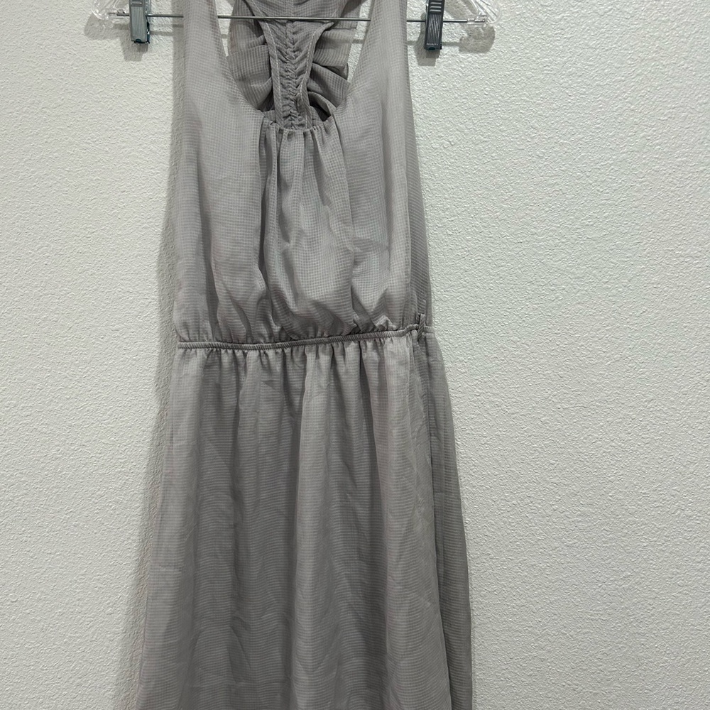 Love Notes Grey Racerback Ruffle Mini Dress SZ Small - Picture 3 of 10
